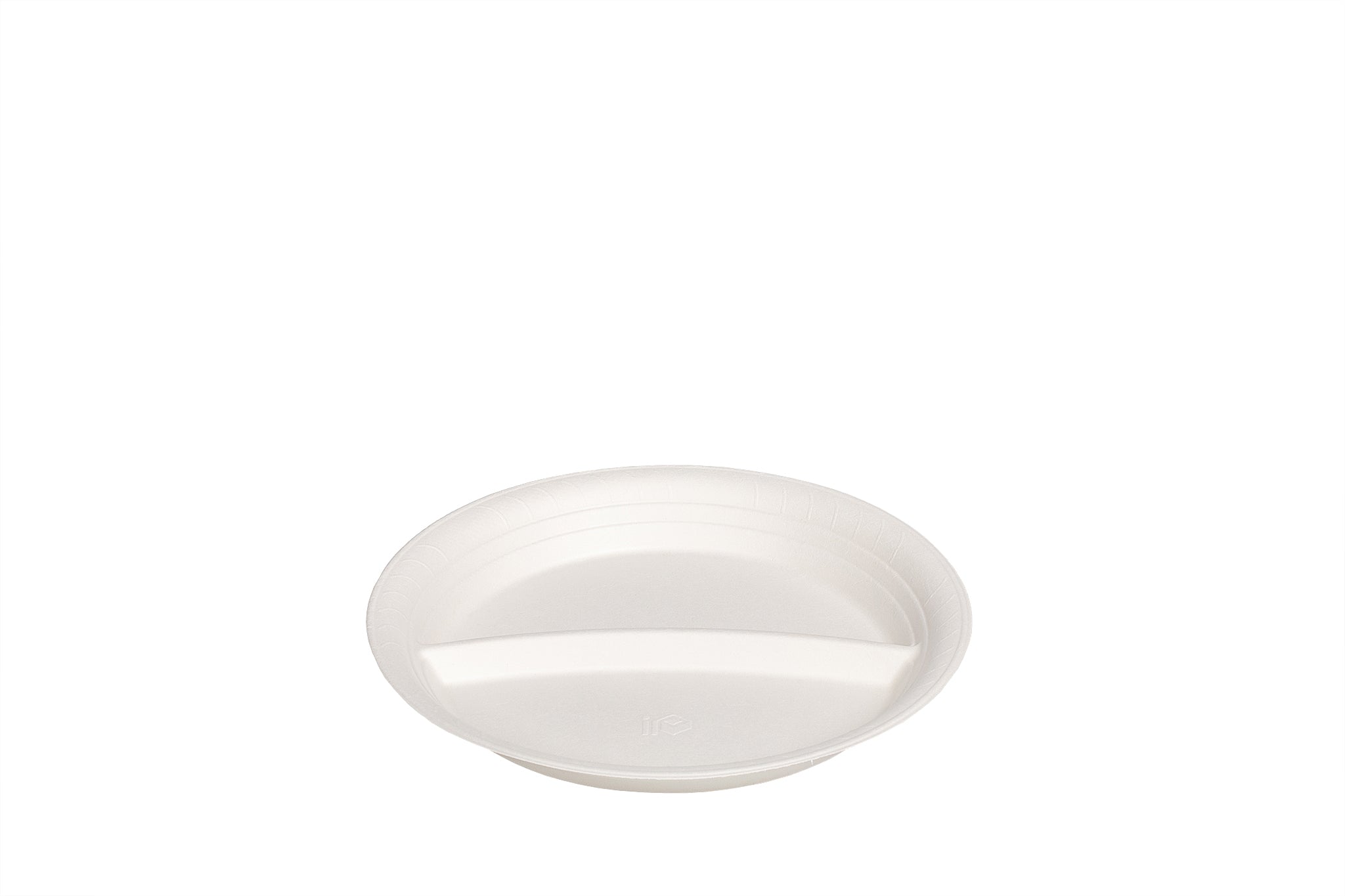 Bio Teller, aus Zuckerrohr Bagasse, 2-geteilt, weiß, Tiefe 2,6 cm, ⌀22,5 cm